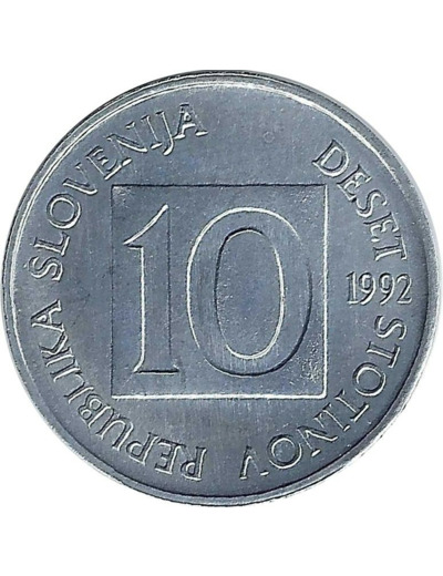 SLOVENIE 10 STOTINOV 1992 TTB+