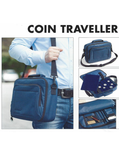 La valisette nylon COIN TRAVELLER avec 12 plateaux pour 496 Monnaies