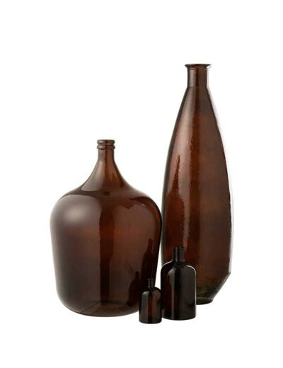 Vase ovale verre marron 27x81cm