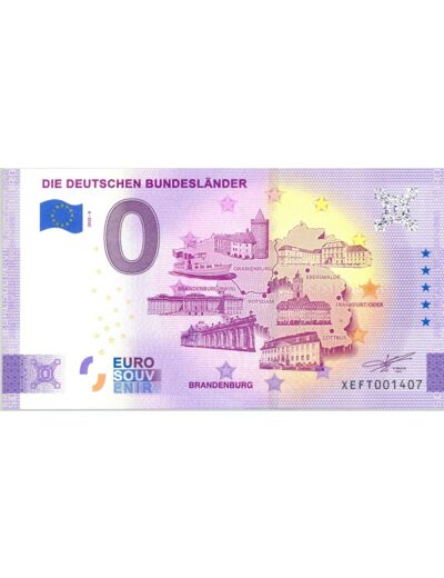 ALLEMAGNE 2020-6 DIE DEUTSCHEN BUNDESLANDER BILLET SOUVENIR 0 EURO