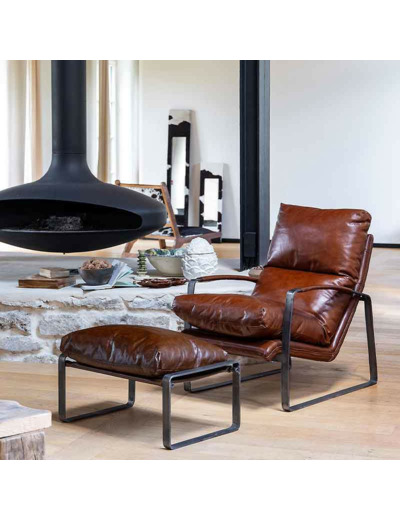 Fauteuil Homy cuir 64x106x76cm