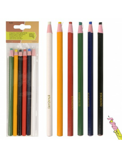 LOT 6 CRAYONS CRAIE TAILLE 6 M503 2504