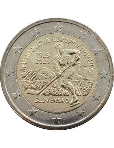 SLOVAQUIE 2025 2 EURO HOCKEY UNC
