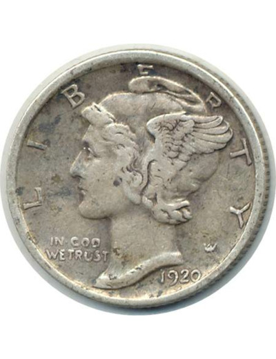 AMERIQUE (U.S.A) 1 DIME 1920 TB+ (W113)