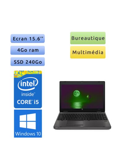 PC portable HP Windows 10 - i5 4GB 240GB SSD 15.6" - Ordinateur