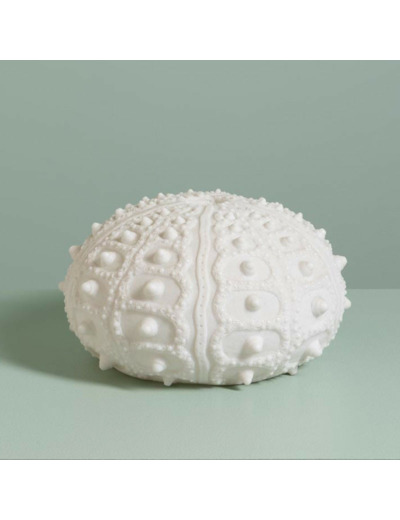 Lampe à poser Oursin résine poudre de pierre blanc 17x27x27cm