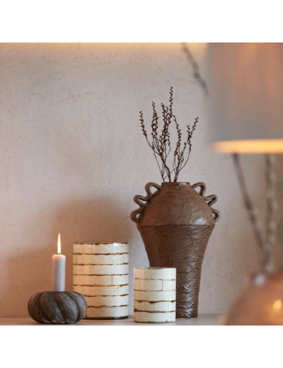 Photophore cylindrique décoratif DRONERI 14x20cm