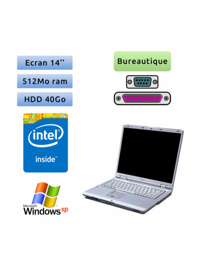 Fujitsu Lifebook C1010 - Windows XP - P3 512MB 40GB - 14 - Port série  - Ordinateur Portable