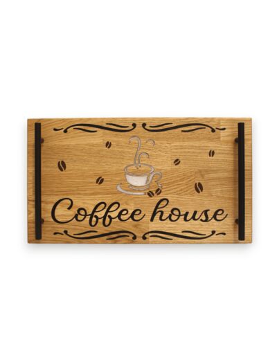Coffee House - Plateau en bois et résine époxy