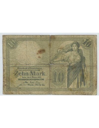 ALLEMAGNE 10 MARK SERIE P 06-10-1906 TB