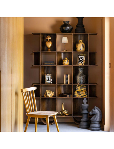 Grande Étagère Casini en Bois de Manguier 131x180x36cm