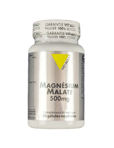 Magnésium Malate 500mg 60 Gélules Végétales 34g