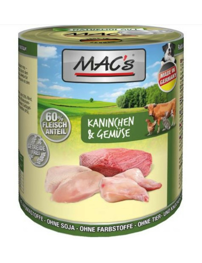 MAC'S Humide pour chien, au lapin & légumes - 800g