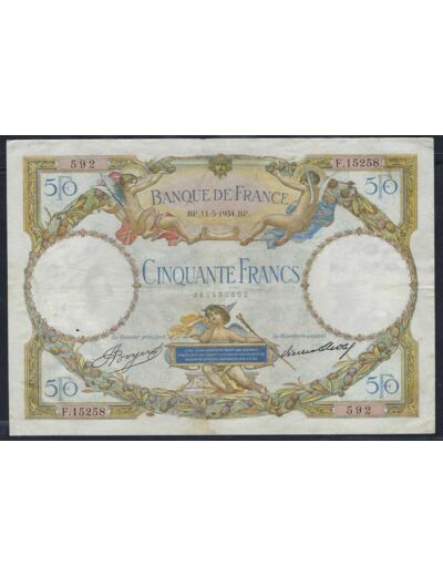 FRANCE 50 FRANCS LOM L.O.MERSON 11-5-1934 F.15258 TTB