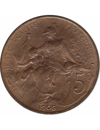 FRANCE 5 CENTIMES DUPUIS 1906 SUP+