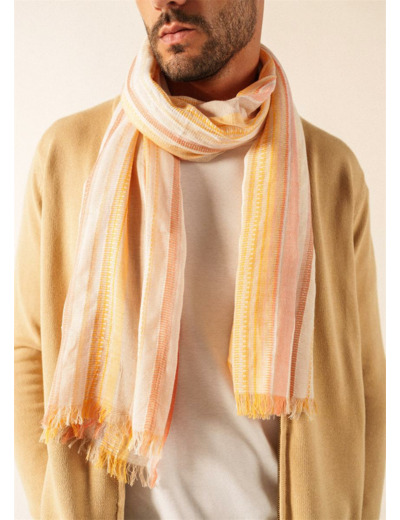 Foulard rayé multicolore