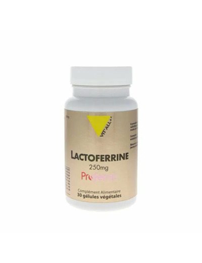 Lactoferrine 250mg-30 et 60 gélules-Vit'All+