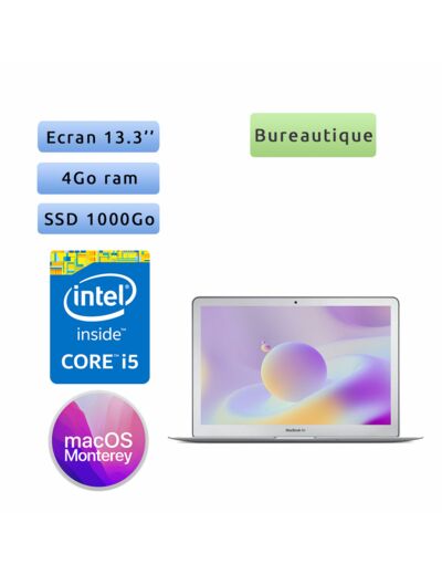 Apple MacBook Air A1466 (EMC 2925) i5 4Go 1To SSD - 13.3 - Ordinateur Portable Apple