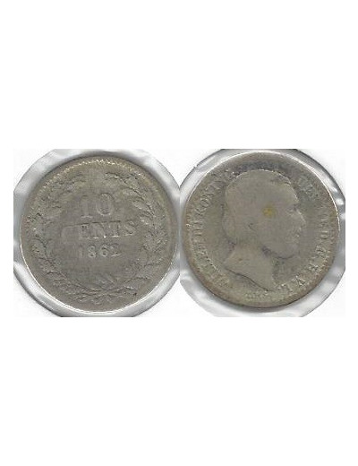 PAYS-BAS HOLLANDE 10 CENTS 1862 TB