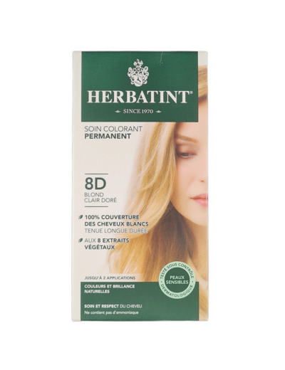 Colorant Permanent 8D Blond Clair Doré