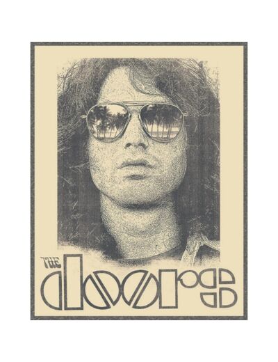 Plaque métal Jim Morison The DOORS Band, 30 x 40 cm.