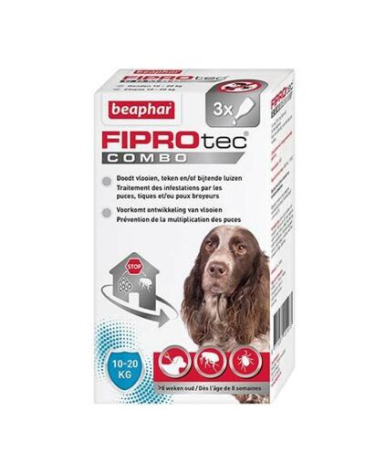 Pipettes antiparasitaires FIPROtec Combo pour chien moyen 10-20kg - x3