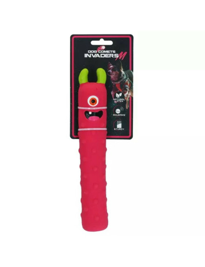 Dog Comets Invaders Latex Rose foncé M - Jouet qui couine pour chien