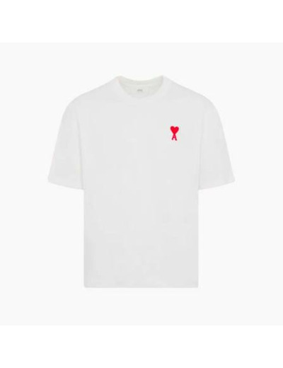 Ami Paris Tee Shirt Blanc Coeur Rouge