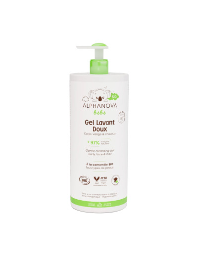 Gel lavant doux corps, visage et cheveux 1L