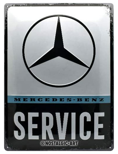 Plaque métal - Mercedes-Benz Service - 30 x 40 cm.