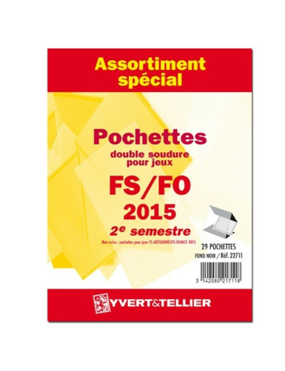 ASSORTIMENT POCHETTE DOUBLE SOUDURE 2015 2ème semestre (Yvert)