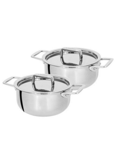 SET DE 2 MINI COCOTTE INOX 10CM