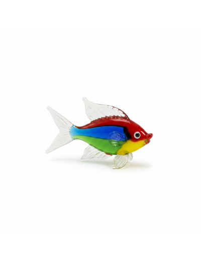 Figurine Miniature Poisson Tropical Verre 7x3x4cm