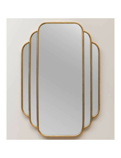 Miroir Wagner bord doré fer 64x90cm