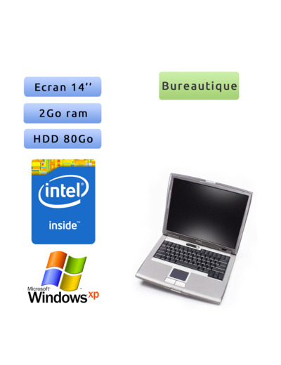 PC portable Dell Windows XP 32bits - Port Série COM RS232 Port - Dual Core 2GB 80GB 14" - Ordinateur