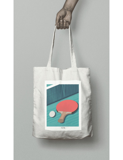 Tote bag ou sac Ping Pong "La raquette de tennis de table"