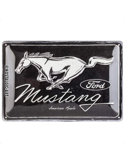 Plaque métal - Ford Mustang American Muscle - 20x30 cm.