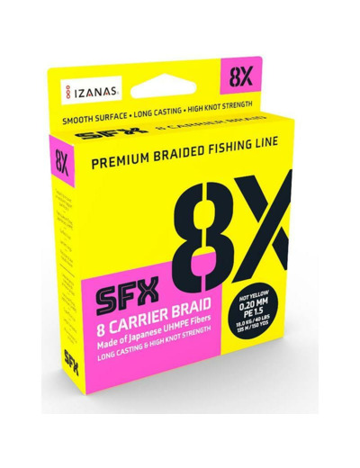 tresse sfx 8 135m  jaune sufix