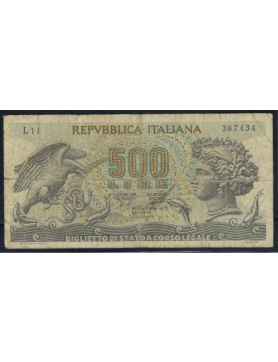 ITALIE 500 LIRE 20-6-1966 L11 TB+