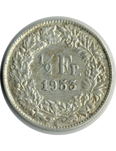 SUISSE 1/2 FRANC 1953 B TTB+