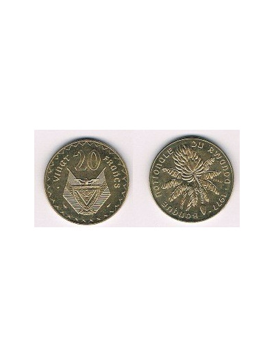 RWANDA 20 FRANCS 1977 FDC ESSAI