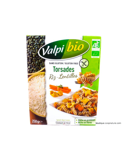 Torsades Riz Lentilles Sans Gluten Bio 250g