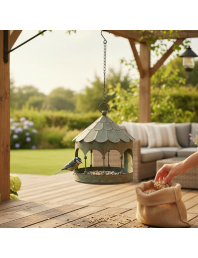 Mangeoire à suspendre fer 23x23x58cm