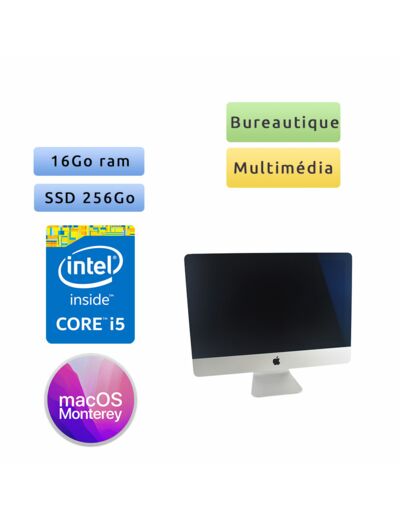 Apple iMac 21.5'' A1418 (EMC 2889) i5 16Go 256Go SSD - iMac16,1 - Grade B - Unité Centrale