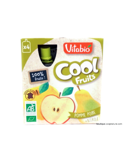 Cool Fruits Pomme Poire Acerola Bio 4x90g