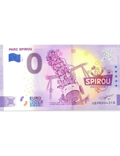 84 MONTEUX 2020-2 PARC SPIROU VERSION ANNIVERSAIRE BILLET SOUVENIR 0 EURO