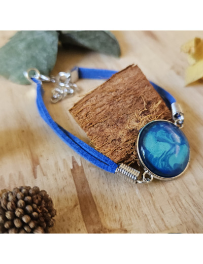 Bracelet en cordon avec pendentif et base ronde (20 mm) en acier inoxydable