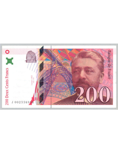 FRANCE 200 FRANCS EIFFEL 1995 Alphabet J 0025 SUP