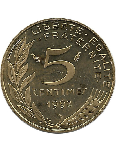 FRANCE 5 CENTIMES LAGRIFFOUL 1992 BE