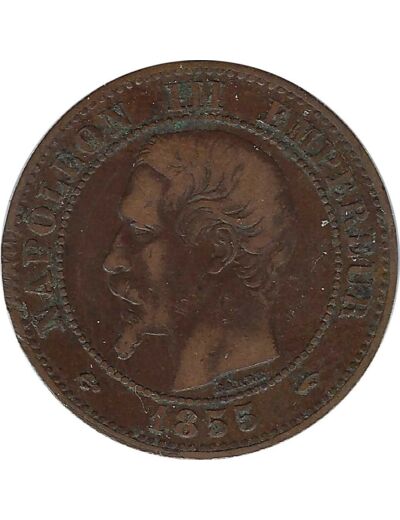 FRANCE 2 CENTIMES NAPOLEON III 1855 A (Paris) ANCRE TB+